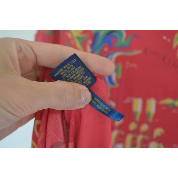 Ralph Lauren Polo Y2K Mesh Hawaii Print Dress Size Medium - Picture 6 of 7